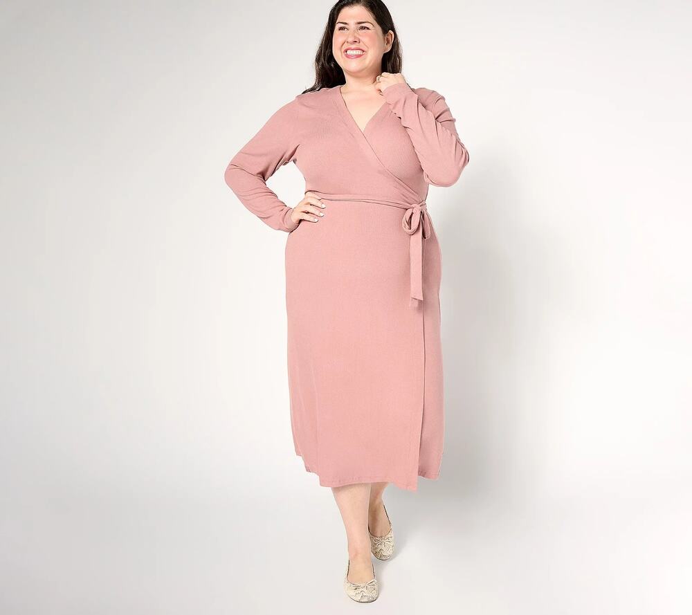 Barefoot Dreams Ultra Soft Rib Wrap Dress Terra Small A679800